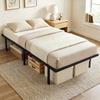 Struttura del letto, 90 x 200 cm Letto in metallo con spazio sotto il letto, Struttura in metallo con base a doghe, Non richiede rete a doghe