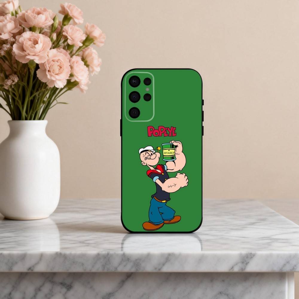 C-Cartoon C-Character P-Popeye-E  Phone Case For Samsung S25,S24,S21,S22,S23,S30,Ultra,S20,Plus,Others Soft Black Cover