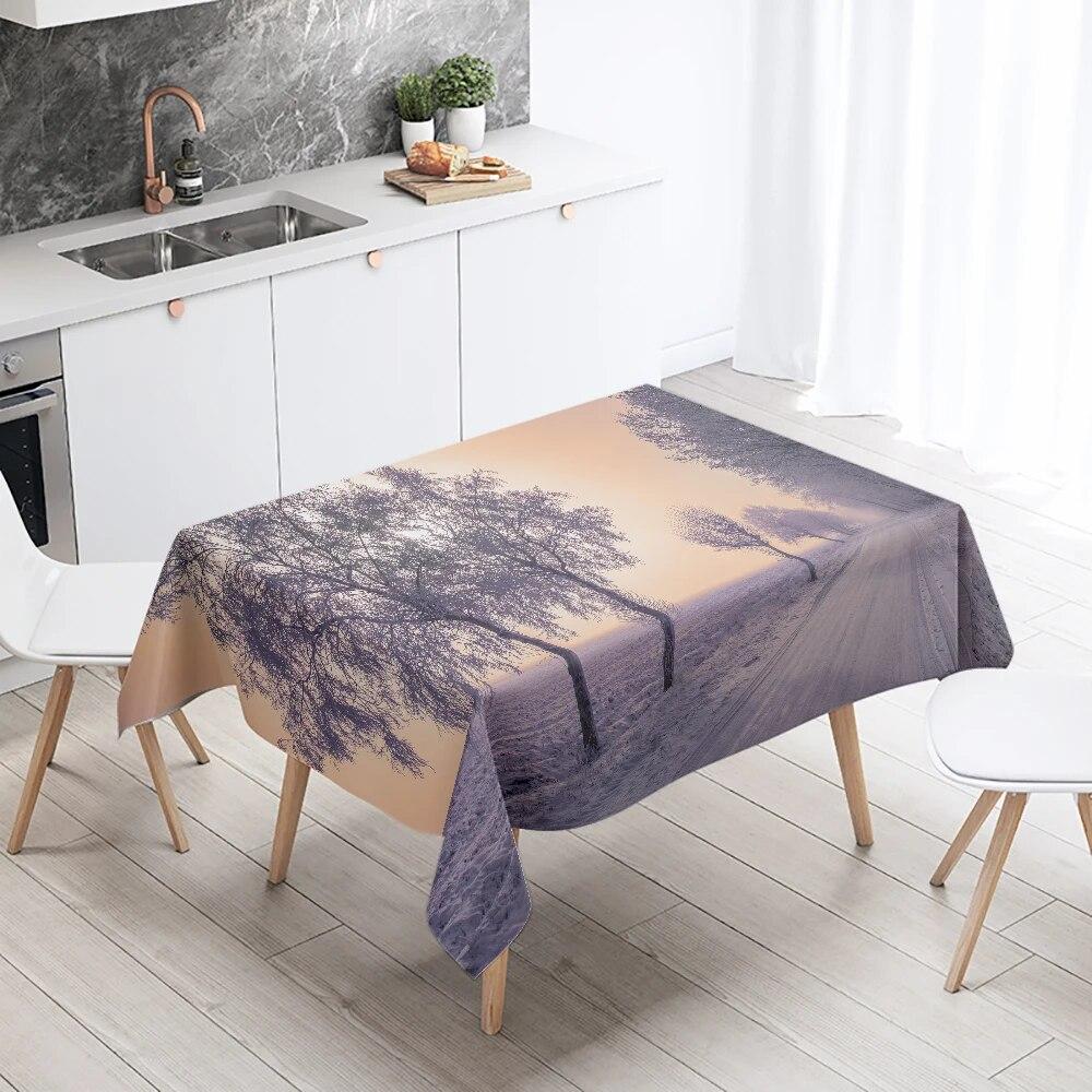 Natural World Landscape Tablecloth Camping  Waterproof Rectangular  Restaurant Table Home Decor
