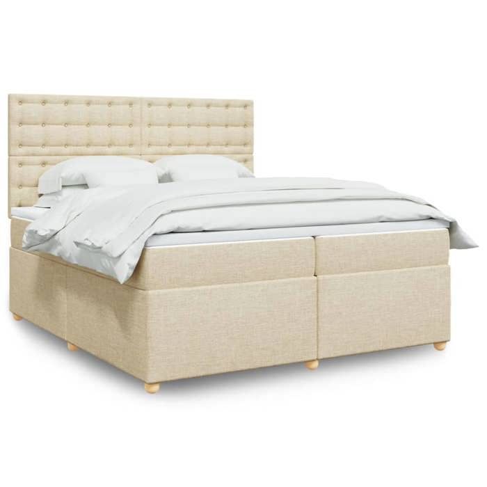 Maison Exclusive - Sommier à lattes de lit avec matelas Crème 200x200 cm Tissu