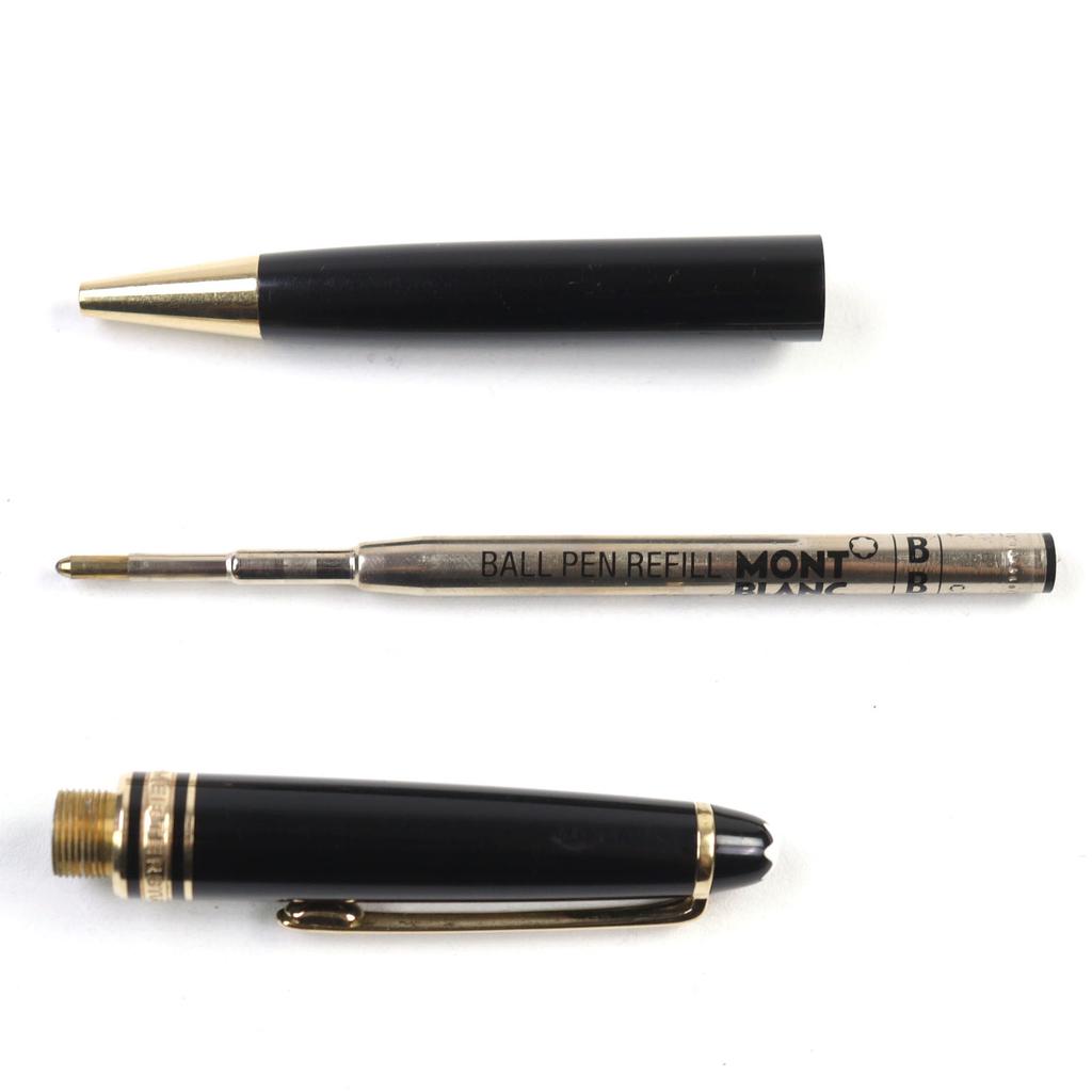 Very Good MONTBLANC Ballpoint pen Meisterstck Classic Logo engraved White Star Twist Used