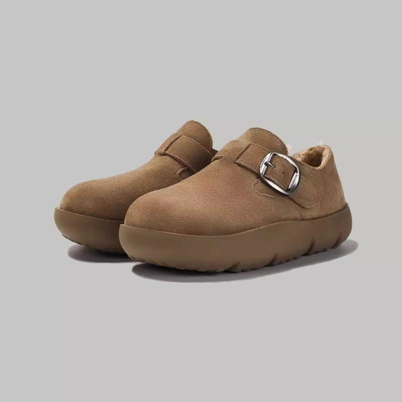 Leder Dicksohlige Flauschige Damen Winter Neu Retro Plüsch Verdickte Warme Baumwollschuhe Weichsohlige Einzelne Schuhe