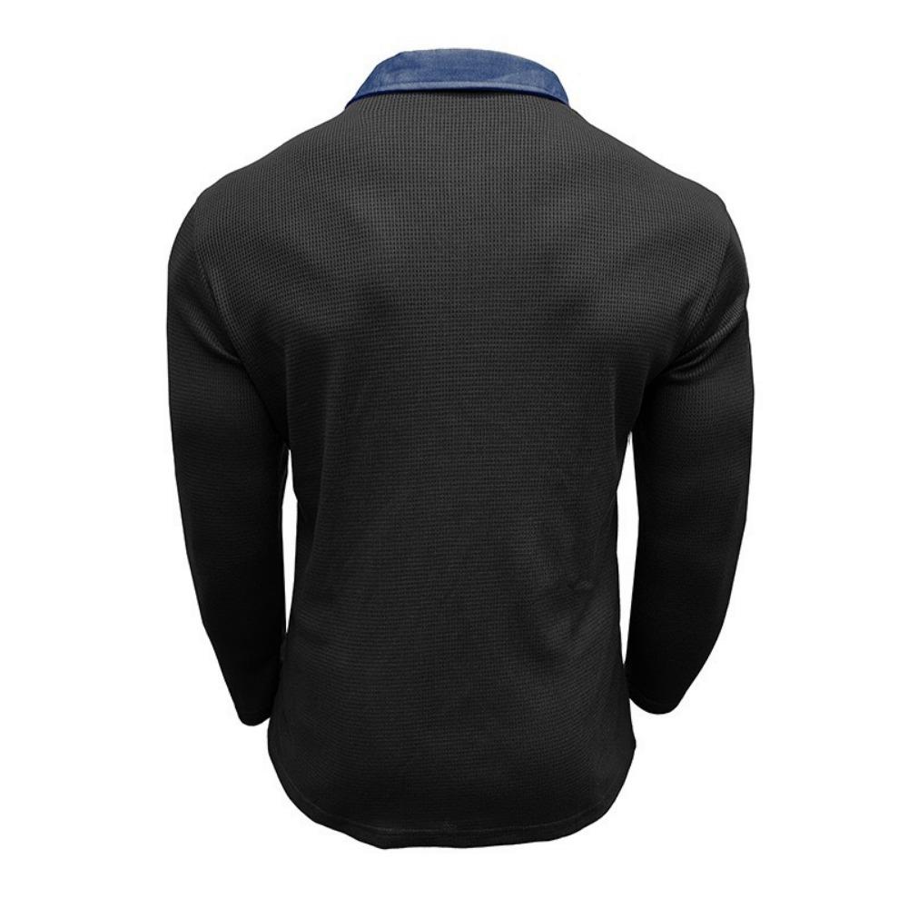 Nuova polo a maniche lunghe da uomo autunnale moda uomo maglietta con risvolto felpa top