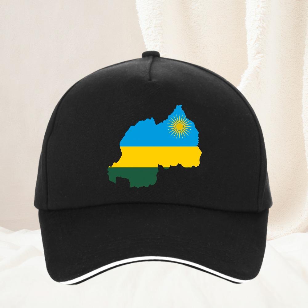 Rwanda Map Flag Baseball Cap Cool Summer Unisex Versatile Outdoor Sun Protection Hats Adjustable Snapback Hat Gorras