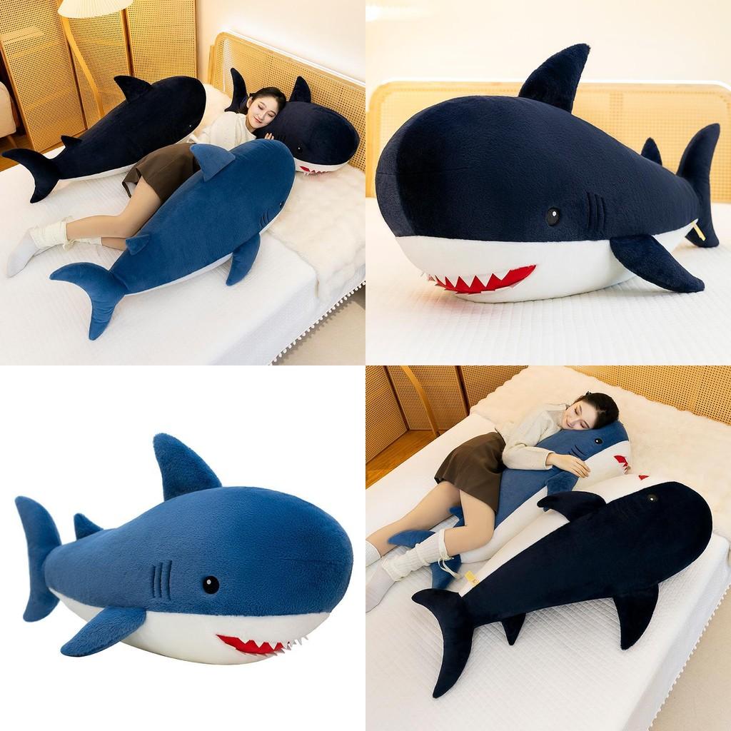 Shark Animal Shape Pillow Filled With Embroidery Design For Relaxing And Resting