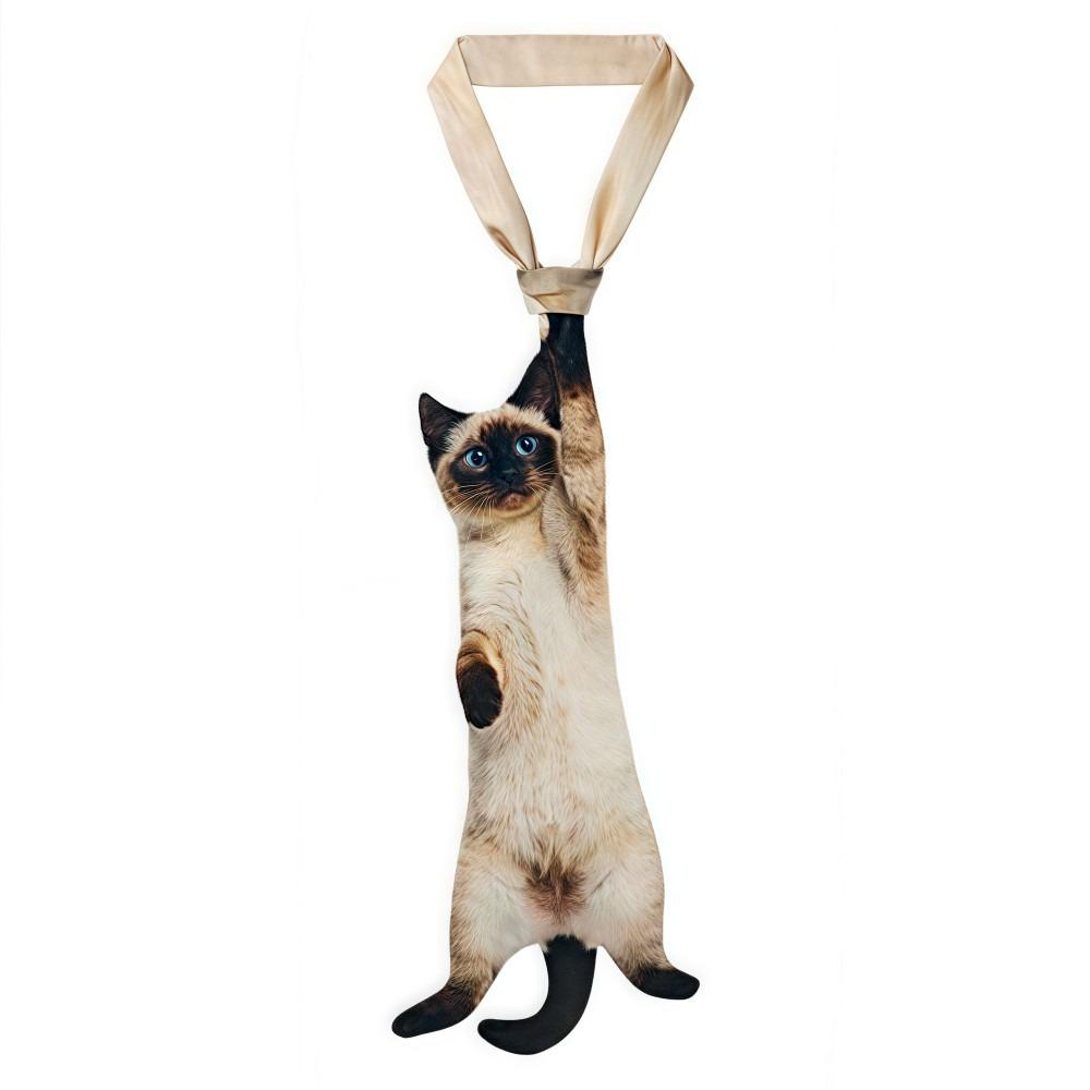 

3D Cat Cat-shaped Unisex s Tie Animal Pattern Novelty Kitten Necktie Lifelike Satin Fabric Creative Neck Tie For Party Wedding