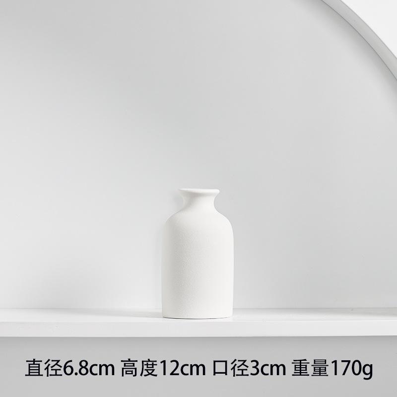 European Modern Creative Home Ceramic Vase Decoration Flower Arrangement Dry Flower Mini Vase Hand Frosted Vase Desktop Decor