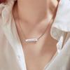 Custom Name Bar Necklace Engraved Message Necklace Gold Color Coordinates Engraved Bar Wedding Necklace Valentine's Day Gift
