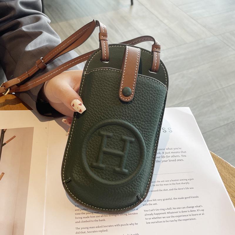 Women's Leather Crossbody Phone Bag - 2025 Summer Collection, Elegant & Compact Design