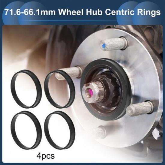 

OD 716mm to ID 661mm Car Wheel Hub Centric Rings Black Polycarbonate 4 Pcs