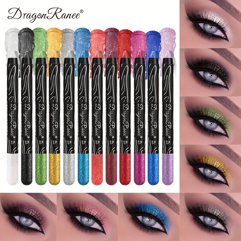 12-Color Eyeshadow Pencil Vibrant Matte Metallic and Shimmery Effects Creamy Waterproof Formula Eyeshadow Stick Long-Lasting Smudge-Proof Makeup