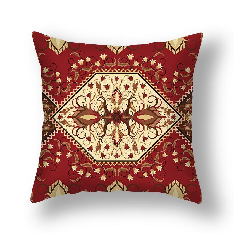 New Persian Carpet Pillowcase Holiday Decorative Pillow Short Plush Cartoon Print Sofa Pillow