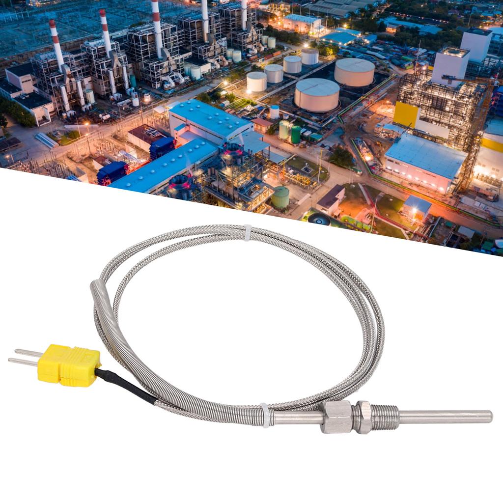 K Type Thermocouple Probe Temperature Sensor 1Celsius8in NPT Thread 80mm 1m Cable with Stainless Steel  Wire