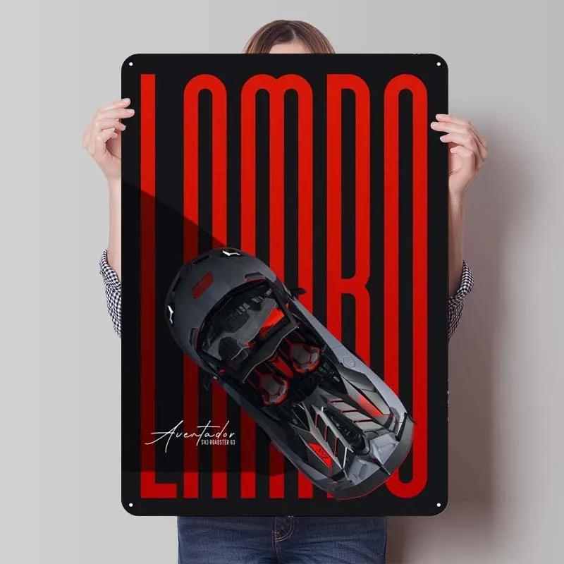 Lamborghini Tinplate Sign Cars Poster Decoration for Home Decor Items Retro Metal Sign Plaque for Garage Wall Art Decoration