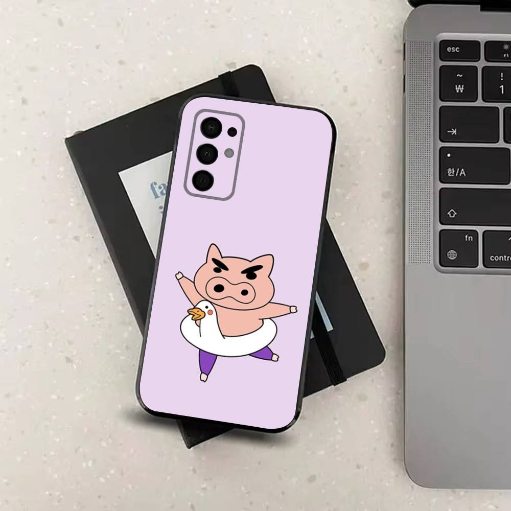 Ctue B-BURIBURIZAEMON Pig Phone Case For Samsung Galaxy A13,A21s,A22,A31,A32,A52,A53,A71,A80,Soft Black Shell Samsung a714g