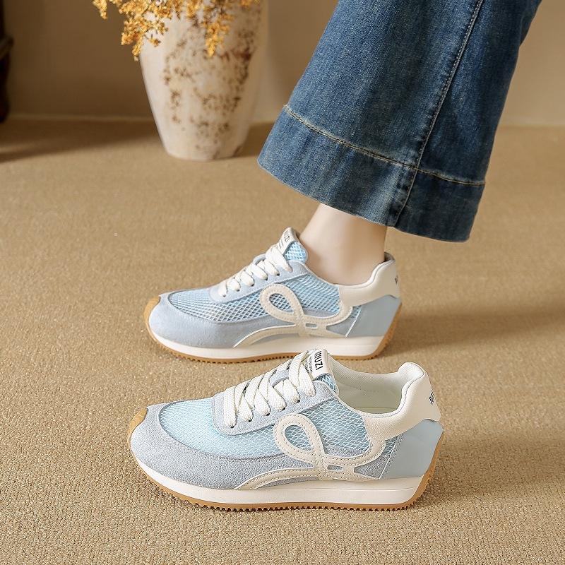 Retro German training women's shoes dopamine color inner height increase thin mesh Forrest Gump shoes versatile color matching casual sports shoes