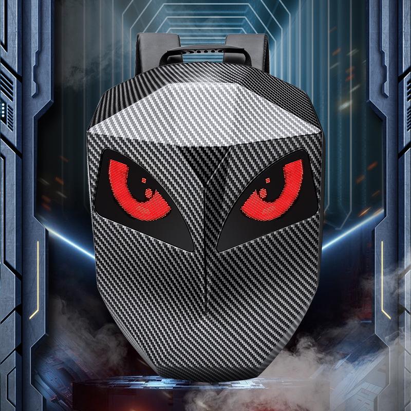 18-Zoll Smart LED Iron Man Motorradrucksack - Coole Nylon Helmtasche