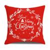 New Red and White Christmas Pillowcase Homewares Cartoon Elk Linen Sofa Pillowcase