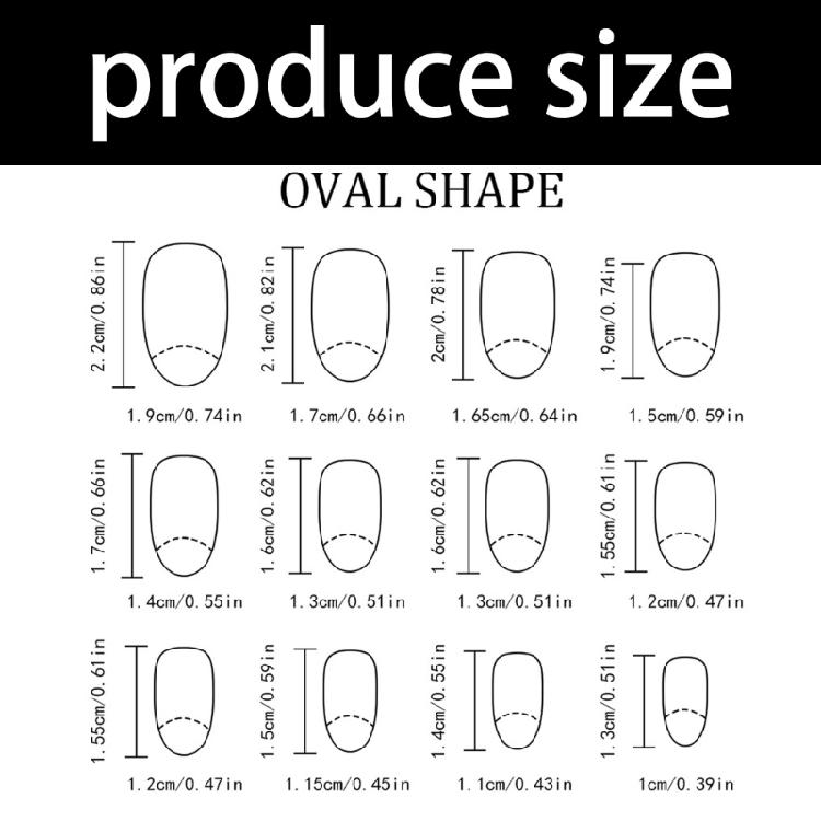 Pack of 1 Fashionable Artificial Nail with Short Length Glossy Oval Leopard French Daily Parties Manicure