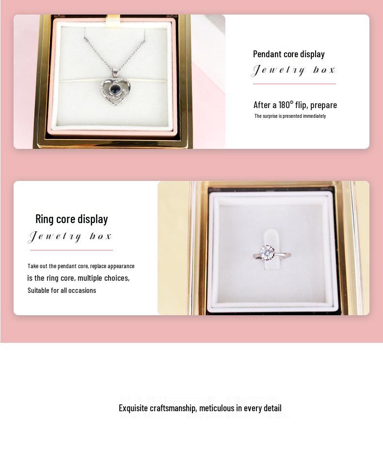 Valentine's Teddy Bear Gift Box: Rotating Cake Decoration & Jewelry Holder with Necklace, Ring, and Candle.