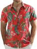 Men's Short Sleeve Shirt, Sunflower Print Loose Fit Shirt, Lightweight Collared Button-Up Casual Top