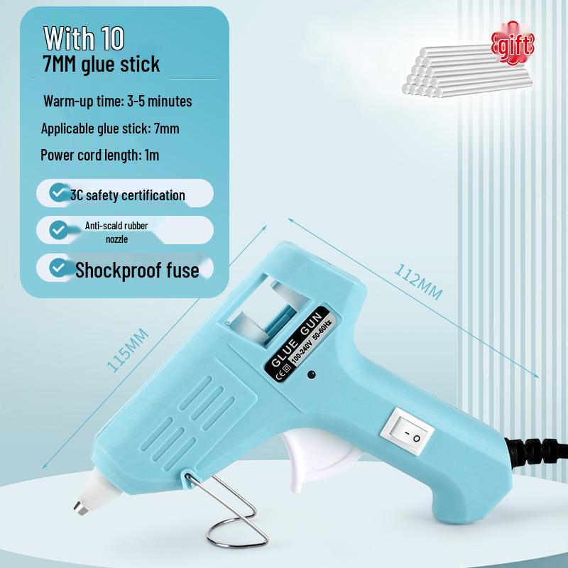 High Viscosity Hot Melt Glue Gun with 7-11mm Sticks for Kids' Crafts and Household Use