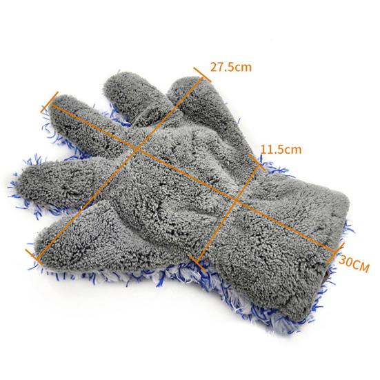 Очистка автомобиля мягкий коралловый флис водопоглощает инструмент для мытья перчаток — фото 9