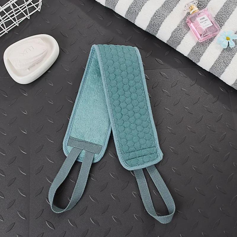 

Exfoliating Back Scrubber, Long Handle Bath Scrub Strap for Shower, Double-Sided Body Washcloth for Deep Cleansing Hand Towel синий