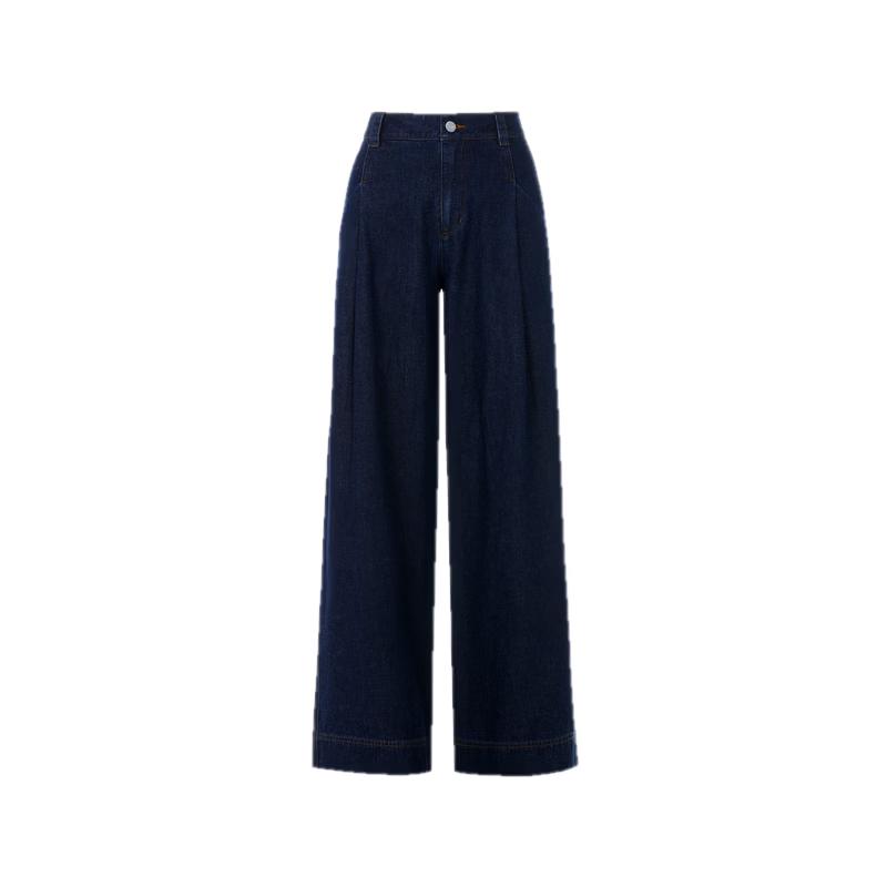 Retro Drape High-Waist Wide-Leg Jeans XL