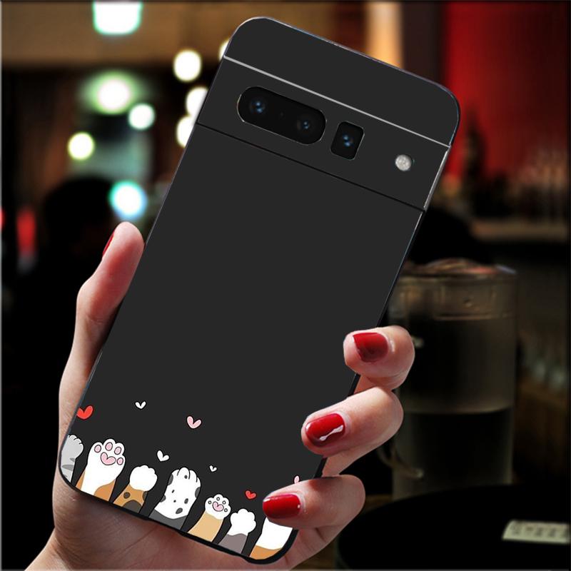 Phone Case For Google Pixel 10 9 Pro XL 9A 8 7 6 Pro Pixel 8A 7A 6A Pixel 8 7 6 5 Cartoon Black Cats Case