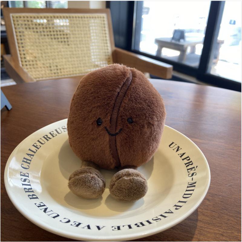 Creative Simulation Coffee Bean Doll Plush Toy Brown Coffee Bean Doll Children Accompany Comfort Puppet Doll