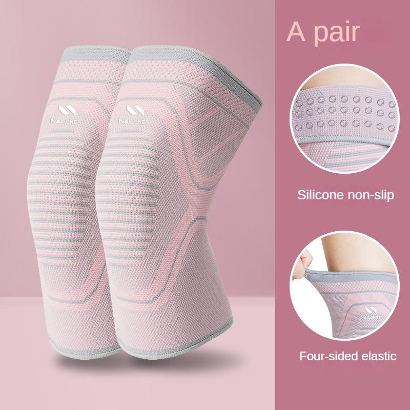 Sports Knee Pads for Women with Jump Rope To Protect Knees, Non-slip, Professional Badminton Knee Joint Sheaths, Silicone Running