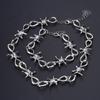 Personalized Men's Jewelry Set Alloy Barbed Wire Brambles Bracelet Necklace Decor Festival Gift for Halloween Birthday