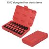 15Pcss Power Nut Driver Drill Bit Set Hex Socket Adapter Bolt Driver Repairing Tool Kit Suitable for Quick Changes