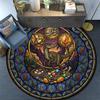 Prehistoric Glass Round Area Rug Under Office Chairs Bedroom Living Room Home Decor