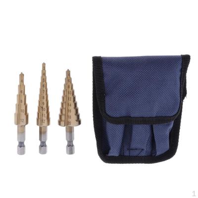 3er-Pack Titan-HSS-Stufenbohrer, Bit für Metall, Holz, Kunststoff,
