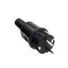 Bachmann 913.173 Fiche électrique mâle avec terre caoutchouc, silicone 250 V noir IP44