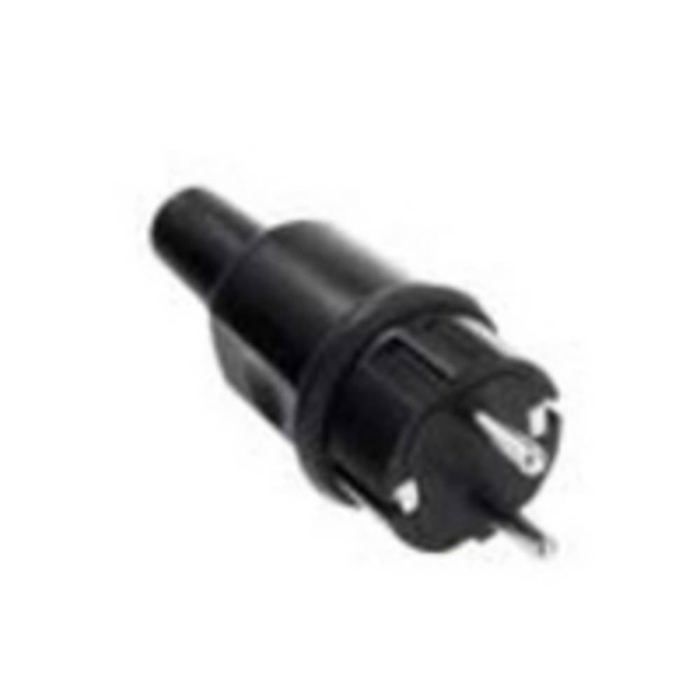 Bachmann 913.173 Fiche électrique mâle avec terre caoutchouc, silicone 250 V noir IP44