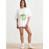 Oversized T Shirt Black Apple Graphic Print With Spulen File Text Casual Streetwear For Women