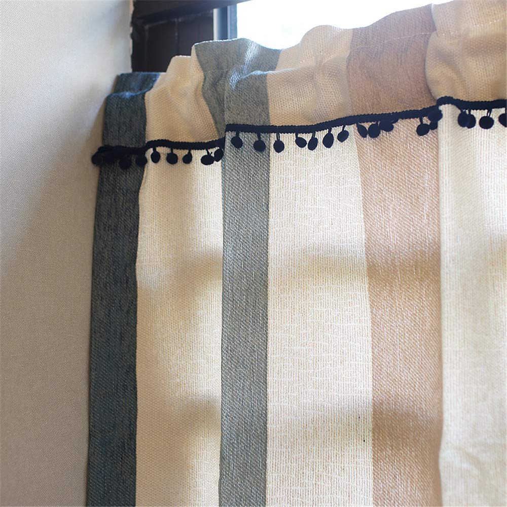 WPKIRA Blackout Cafe Short Nordic Colorful Striped Curtains for Small and 1 145cm Wide x 40cm Long Curtains, Curtains, Windows, Cafes, Kitchens,