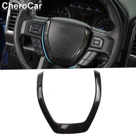 For F-150 Black Wood Steering Wheel Moulding Cover Trim For Ford F150 2015-