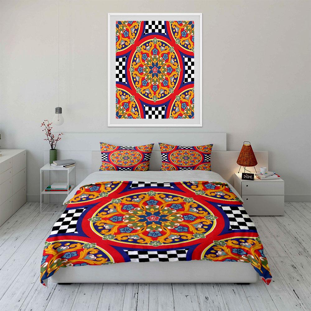 Vivid Retro Floral Symphony. Bedding Sets Duvet Covers Pillowcases(1* Duvet Cover 2* Pillowcases Without Duvet Insert)