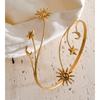 Yhpup New Arrivals Stainless Steel Star Moon Sun Adjustable Open Arm Bangle 2026 Waterproof Summer Fashion Large Summer Jewelry
