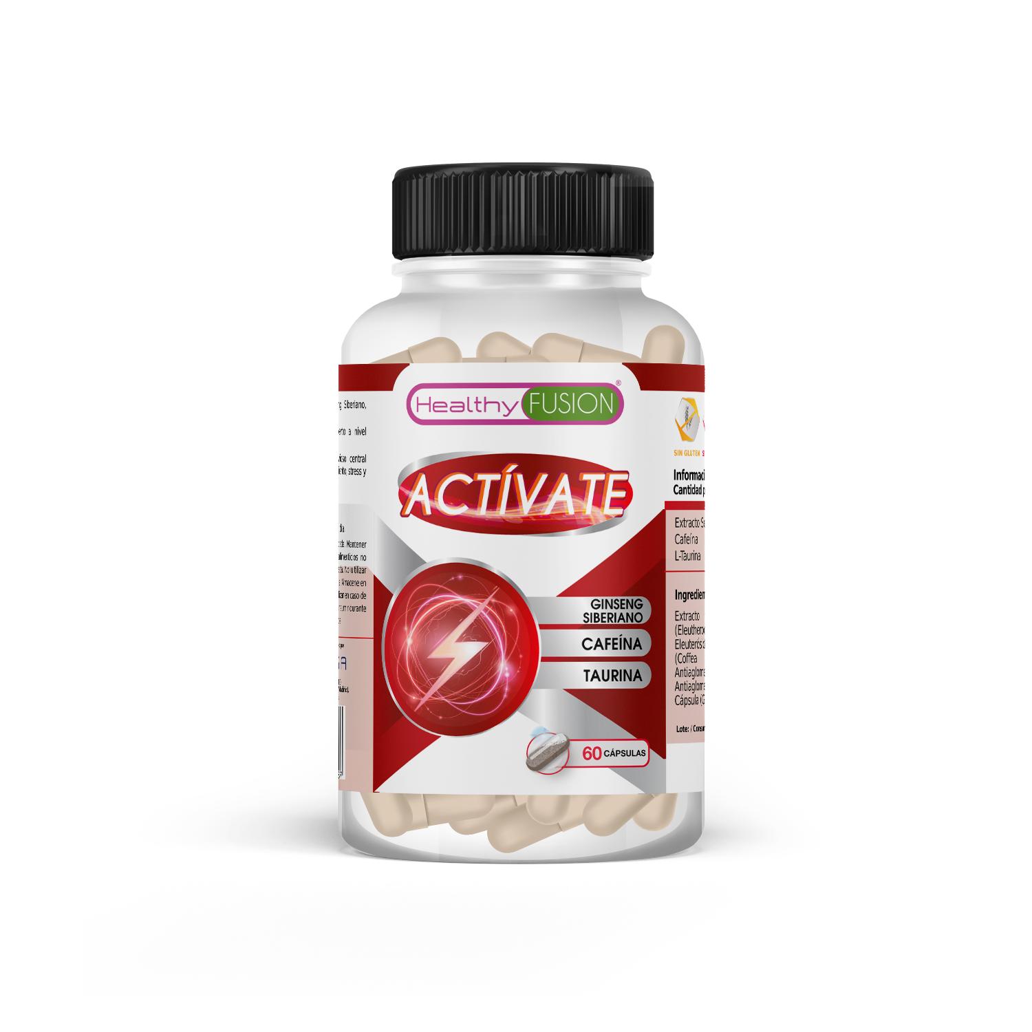 Taurina + caffeina + eleuterococco | Energizzante naturale | Elimina la fatica e migliora la resistenza fisica | Potenza delle prestazioni muscolari | 60 unità