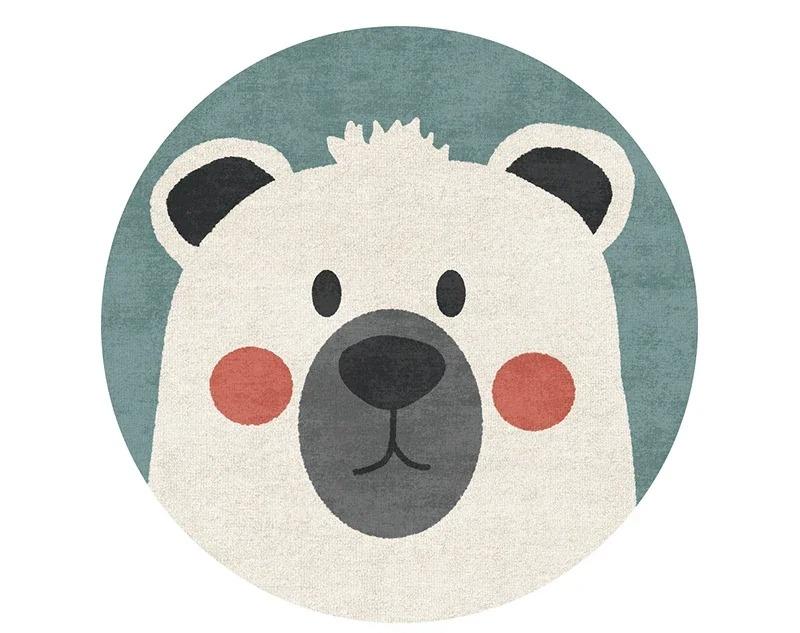 Cartoon Carpets for Living Room Cute Bedroom Decor Round Rugs Non-slip Chair Floor Mat Children's Room Bedside Carpet Study Rug