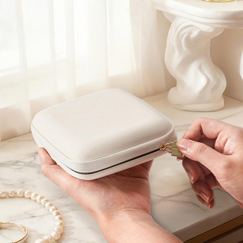 Portable Jewelry Organizers Case with Multilayer Compartments Soft Lining for Earrings Necklaces Rings Travel Storage
