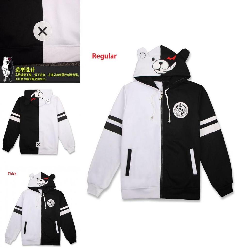 Stilingas unisex Danganronpa Monokuma Cosplay Hoodie su patogiu minkštu audiniu