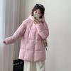 Down cotton-padded clothes women's 2025 new hooded medium and long thickened casual winter bread clothes thickened large cotton-padded jacket