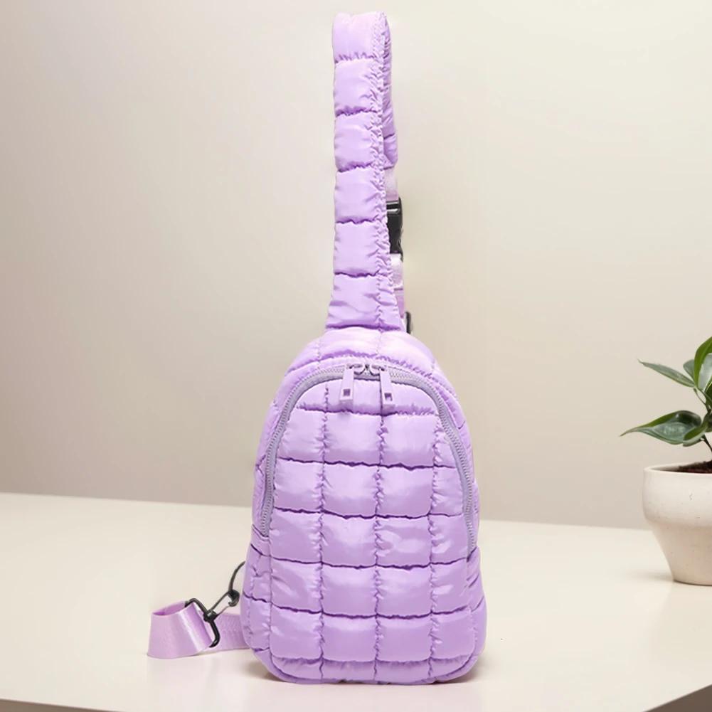 Women Quilted Chest Bag Cloud Waist Bag Adjustable Strap Puffer Crossbody Sling Bags Travel Fanny Pack Outdoor Travel Bags