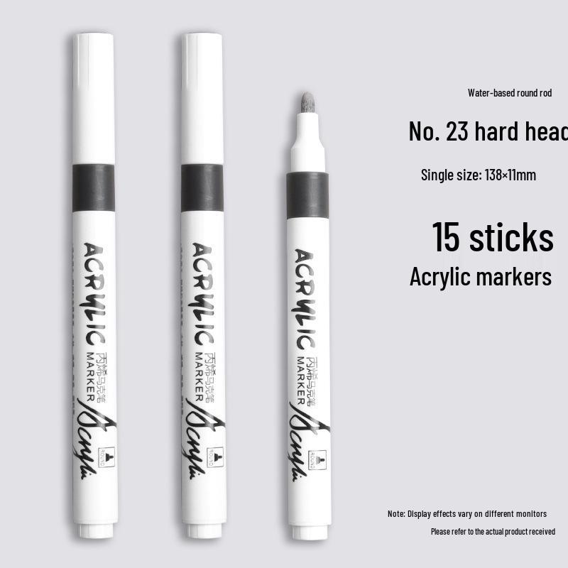 Black Acrylic Marker & Watercolor Brush Pen for Elementary Art - Washable & Layerable Colors for Kindergarten Drawing